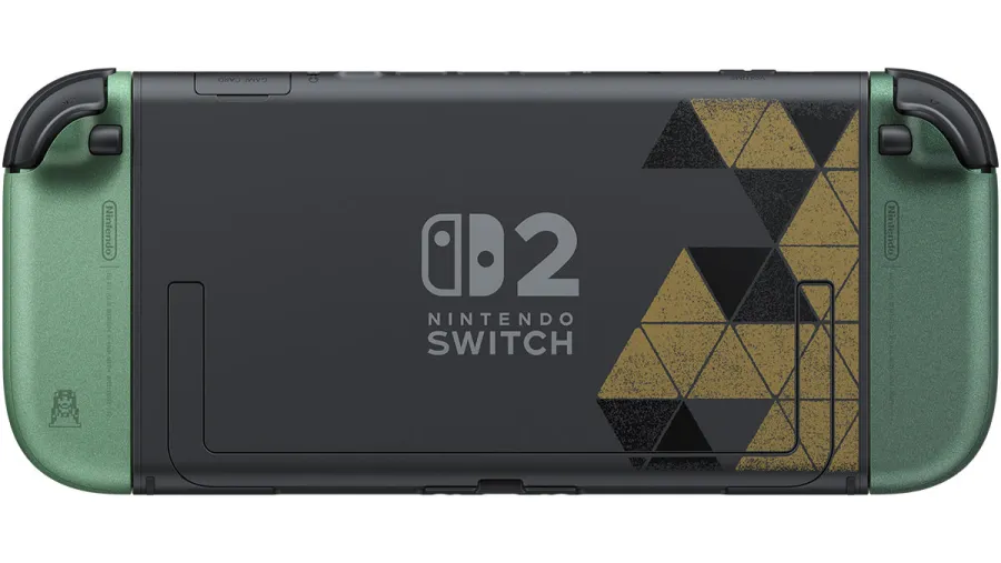 Back of the Zelda 40th Anniversary Switch 2 in handheld mode